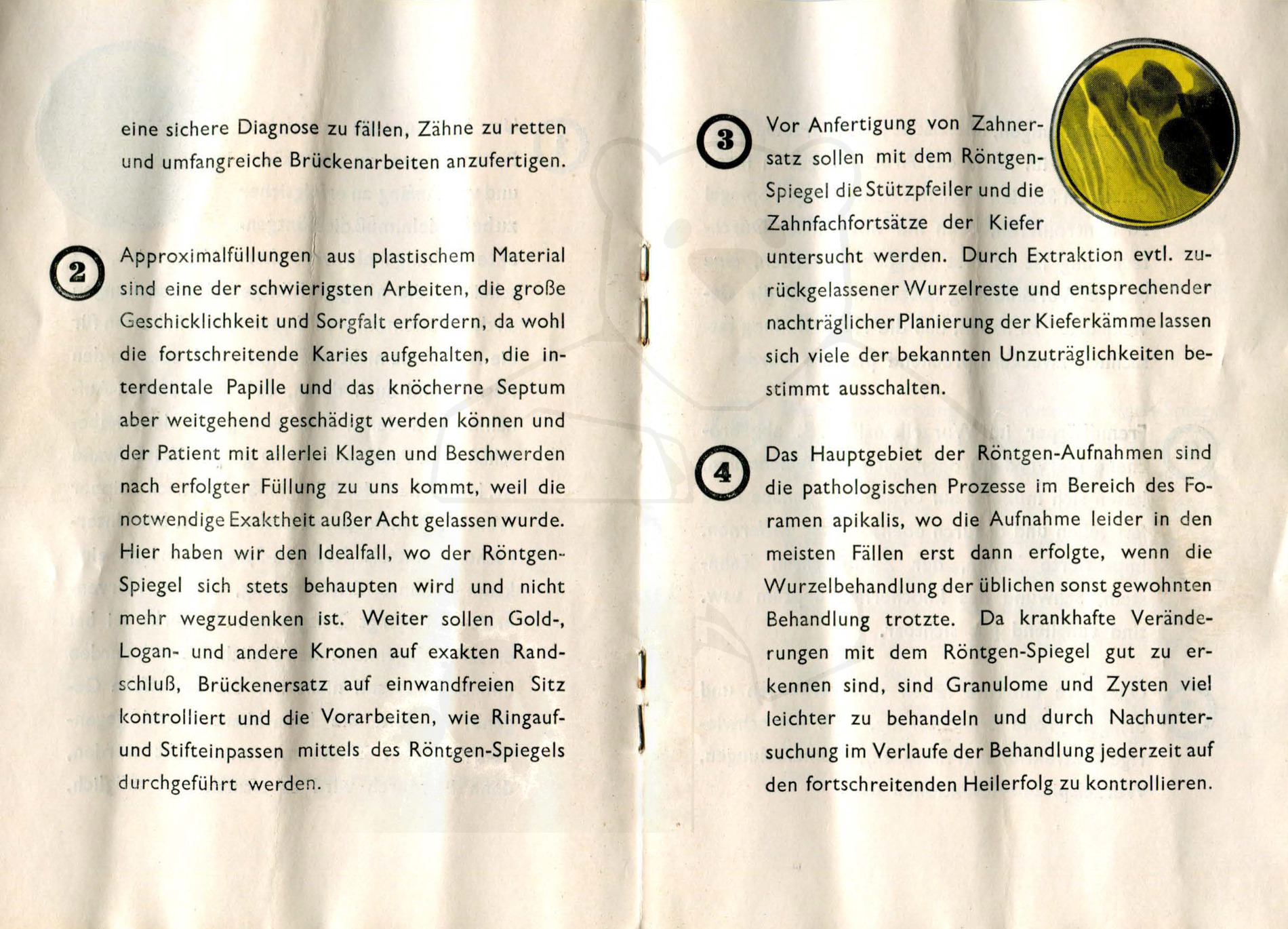 Röntgenspiegel nach Zeipper, Mitte der 1930'er Jahre - Anleitung, Seite 4 - 5